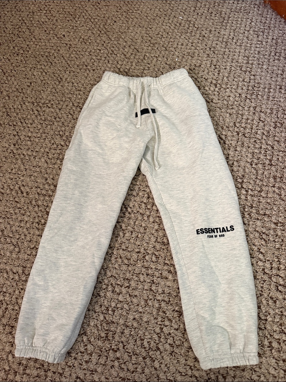 Children Fear of God Essentials Light Heather Gray Jogger Sweatpants